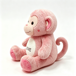 Peluche de mono rosa, mono de peluche de San Valentín, juguete de mono del amor, peluche rosa pastel, decoración para habitación de niñas, regalo romántico de animal. - Product Image 1