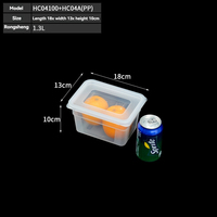 Récipient de stockage alimentaire multifonctionnel en PP écologique, sûr et durable, avec couvercle rabattable pour une utilisation domestique en cuisine