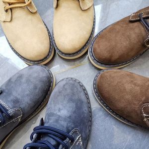 Men's Faux Suede Lace-Up Walking Shoes Round Toe Breathable Rubber Outsole All Seasons Gray Brown Tan - Product Image 1