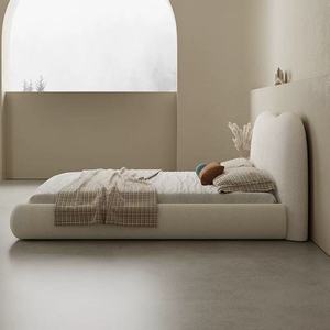 Tempat Tidur <span class=keywords><strong>Platform</strong></span> Kayu Solid Putih Mewah Gaya Nordik Modern Ukuran Queen Tempat Tidur Sederhana dan Nyaman dengan Garansi 3 Tahun untuk Penggunaan di Rumah atau Hotel - Product Image 4