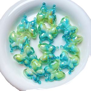 Haute qualité bricolage téléphone portable chaîne porte-clés matériaux double couleur dégradé trou droit perles Lucite bijoux accessoires - Product Image 1