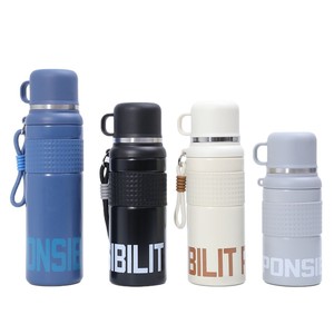Insulated Vacuum Cup 316 Stainless Steel 29cm Blue Black White Portable Outdoor Sports Water <b>Bottle</b> Camping Use - Product Image 2
