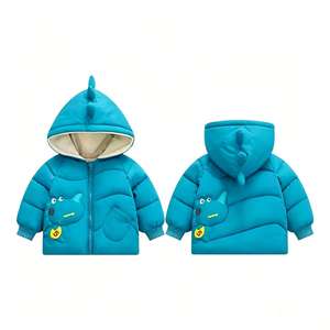 Veste rembourrée pour enfants à motif de <span class=keywords><strong>dinosaure</strong></span>, manteau d'hiver à capuche doublé en polaire, vêtements d'extérieur chauds et décontractés pour bébés garçons et filles - Product Image 6