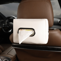 Porte-serviettes en cuir souple pour voiture, boîte à mouchoirs durable pour appuie-tête et pare-soleil, compatible avec BMW, Toyota, Honda, ajustement universel