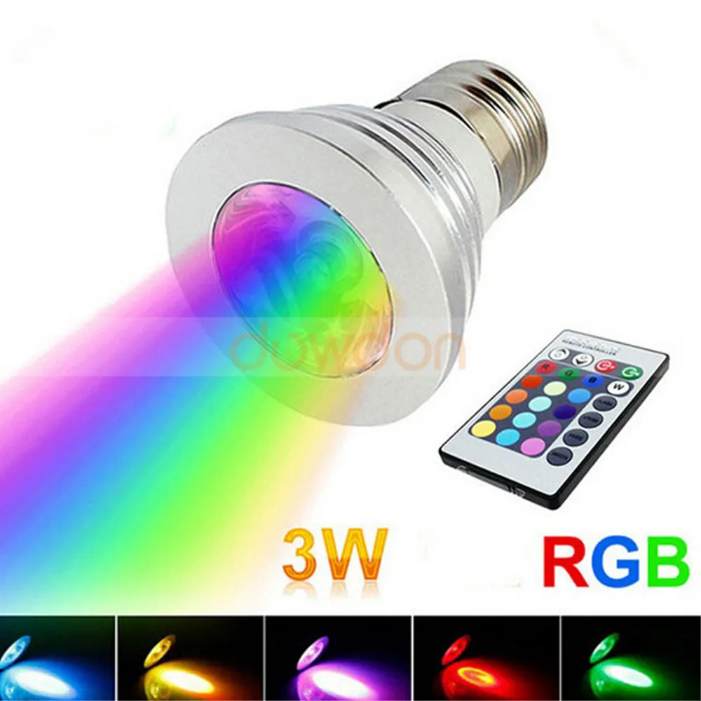 ضيق بقعة إضاءة شعاعية ضوء لقضاء عطلة 16 بقيادة مصباح ملون 3W RGB لمبة E27