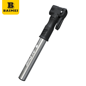 Pompe à air manuelle pour vélo BAIMEI en alliage d'aluminium haute pression, mini-pompe avec tuyau flexible ABS compatible avec les valves Presta et Schrader - Product Image 1
