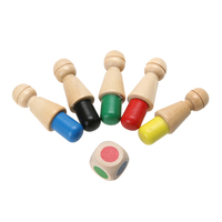 Jeu d'échecs en bois coloré personnalisé en gros, jouets éducatifs Montessori en blocs amusants