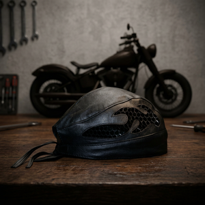 LEATHER SKULLCAP DURAG HEAD WRAP BANDANA SKULLCAP HATS SCARF - Product Image 3