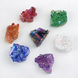 Hot sale natural crystal healing stone aura quartz cluster 7 chakra set box for gift