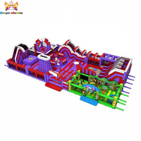 Terrain de jeu gonflable géant personnalisé pour l'extérieur, parcours d'obstacles, installation facile, enfants et adultes, matériau PVC, capacité de 100 personnes