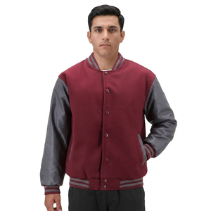 Custom Logo Wool Baseball Letterman Varsity <b>Jacket</b> For <b>Men</b> <b>Leather</b> Sleeves Embroidery Logo Single Button Varsity <b>Jackets</b> For <b>Men</b> - Product Image 1