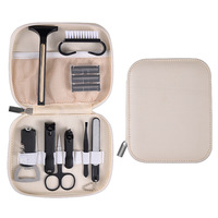 Kit de manucure quotidienne de luxe pour hommes dans un étui de voyage, ensemble d'outils de soin personnel en acier inoxydable, ensemble d'outils de rasage robustes pour hommes, idéal pour les voyages