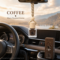 8ml Hangende Auto Luchtverfrisser Glazen Flesje Houten Dop Vloeibare Diffuser Langdurige Geur Geurverwijdering Luxe Stijl Privélabel