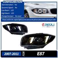 Phares LED de rechange CREULI pour BMW E87 07-11, feux de jour bicolores personnalisés, phares à LED, vente flash