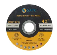 SATC 50 पैक कट बंद पहियों 4-1/2 "धातु और स्टेनलेस स्टील कोण बनाने की मशीन काटने डिस्क