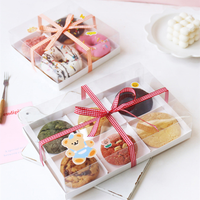 Boîte à donuts de haute qualité avec fenêtre, boîte d'emballage transparente en plastique pour desserts et donuts