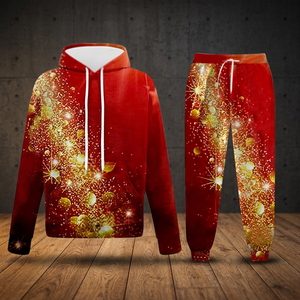 Ensemble deux pièces tendance pour femme, style sport décontracté, en tricot respirant avec imprimé numérique, pull à capuche chaud en polyester pour l'automne - Product Image 4
