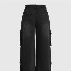 Nouveau Jean d'été tendance pour femme, jean cargo ample en coton délavé à l'acide avec plusieurs poches, style streetwear personnalisé pour filles - Product Image 5