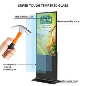 Tótem de señalización Digital interactivo Vertical de pie LCD cartelera interior pantallas táctiles quiosco pantalla para publicidad