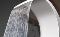 Cascada de Agua Comercial de Acero Inoxidable con Luces LED Multicolor y Función de Masaje para Spa, con 2 Años de Garantía para Jardín y Piscina