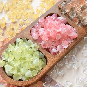 Perles de fleurs en gros, perles de verre muguet, accessoires de bijoux faits à la main pour bracelets et colliers - Product Image 3