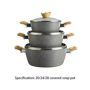 Batterie de cuisine en aluminium antiadhésive très vendue avec couvercles - Product Image 4