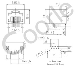 ขั้วต่อโมดูลาร์แจ็ค RJ45 แบบตัวเมีย DIP <span class=keywords><strong>56</strong></span> มุมฉาก 8P8C ช่องเสียบอีเธอร์เน็ต L=15.1 มม. วัสดุ PBT สีดำ 50 โอห์ม หน้าสัมผัสทอง - Product Image 5
