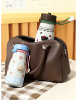 Botol Termos Susu Anak Lucu 620ml, Baja Tahan Karat 316, Cangkang Luar 304, Tutup PP, Sedotan, Botol Air Portabel, Logo Custom