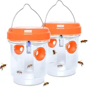 Outdoor Solar Powered Wasp Killer With UV LED Light Hanging Wasp Trap For Hornets Yellow Jackets