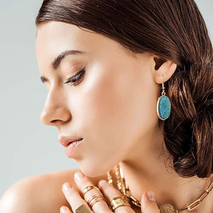 Nuovi <span class=keywords><strong>Orecchini</strong></span> a Goccia con <span class=keywords><strong>Rubino</strong></span> e Topazio in Stile Europeo e Americano, Set Vintage in Lega con 12 <span class=keywords><strong>Pendenti</strong></span> in Cristallo - Product Image 3