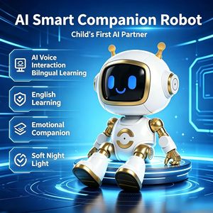 Robot de bureau intelligent avec écran LED, interaction vocale en 37 langues, utilisation à la maison ou au bureau, robot intelligent - Product Image 3