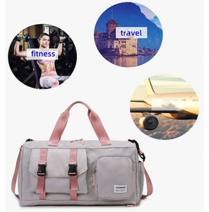 Bolsa de Yoga de fin de semana personalizada, bolsa de viaje impermeable de gran capacidad, bolsa de lona de viaje para Gimnasio Deportivo con compartimento para zapatos - Product Image 4