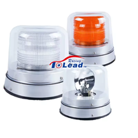 TOPLEAD Balise en aluminium blanc DC12-24V au xénon/LED/halogène en deux couvercles Lampe flash d'urgence pour le trafic