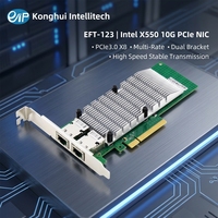 Tarjeta de Red Ethernet EFT-123 en Stock, Intel X550-AT2 PCIe Gen3 X8 10Gbps, Interna para Servidor, Negociación Automática 10/5/2.5/1G