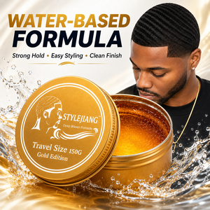 Pommade Coiffante Professionnelle à Base d'Eau pour Hommes Noirs – Fixation Forte pour Ondulations Profondes et Coiffures 360 – Vente en Gros - Product Image 1