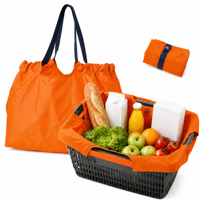 Sac fourre-tout pliable réutilisable en polyester 210D jaune moyen MY008, grand format, pour courses au supermarché, compact et écologique