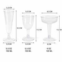 Verres à vin jetables en PET transparent, flûtes à champagne, coupes à usage unique pour mariage, banquet, fête, événement, vente en gros