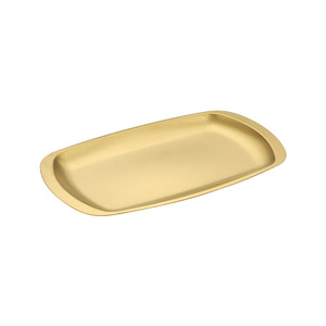 Hao Ji Zheng Stainless Steel Oval Serving Tray Natural Gold Restaurant Buffet <b>Plate</b> Flat Design - Product Image 3