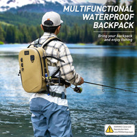 Sac à dos de pêche personnalisé imperméable avec fermeture éclair et porte-canne, léger, mouvement libre, cadeau pour homme