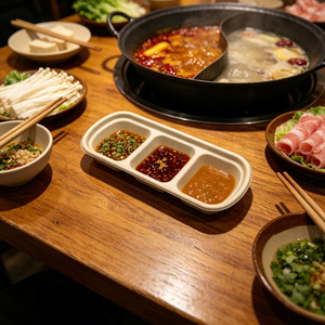 Boîte à tacos en bagasse de canne à sucre à 3 compartiments avec plateau à sauce, emballage alimentaire jetable biodégradable à emporter - Product Image 6