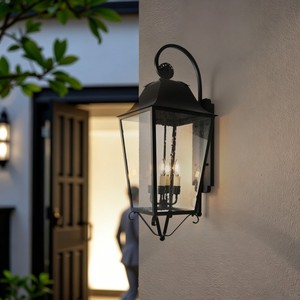 Energy-efficient, bright outdoor decorative wall <b>light</b>/garden <b>light</b> – Brass <b>LED</b> wall fixture - Product Image 1