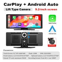 Estéreo Portátil para Auto con CarPlay y Android Auto Inalámbricos, Pantalla Táctil IPS HD 4K de 9 Pulgadas, Compatible con SUV/Camioneta/Autobús/Taxi