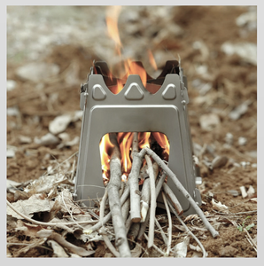 Réchaud de camping pliable portable Rover Camel en acier inoxydable et titane, pour la randonnée, le camping, les barbecues, à bois, petit, léger, avec sac PE - Product Image 5