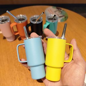 Mini Stainless Steel Tumbler 2Oz With Straw Handle Insulated Travel Cup Portable Outdoor Use - Product Image 1