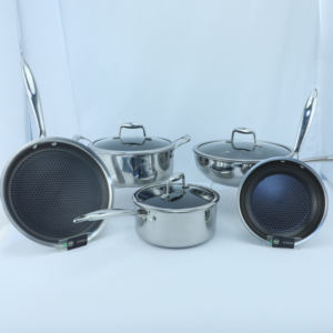 Chef's Classic Juego de utensilios de cocina de acero inoxidable de 8 piezas Fondo de inducción de <span class=keywords><strong>3</strong></span> capas Personalizable Moderno Sostenible Nueva colección - Product Image 1