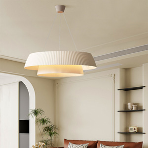 Lustre de salon rond à LED, suspension E27, commande par interrupteur, style Wabi Sabi, éclairage design pour la maison - Product Image 2