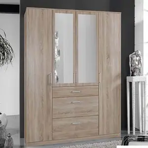 欧洲设计 MDF MFC 卧室家具木制衣柜与镜子