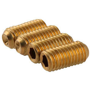 สกรูหัวหกเหลี่ยมปลายแหลมทองเหลือง M3 M4 M5 M6 มาตรฐาน DIN 916 - Product Image 3