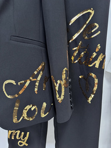 Ensemble <span class=keywords><strong>tailleur</strong></span> de luxe <span class=keywords><strong>blanc</strong></span> Vespera pour <span class=keywords><strong>femme</strong></span> – Blazer et <span class=keywords><strong>pantalon</strong></span> élégants pour le bureau et les occasions formelles – Spandex/Polyester - Product Image 6