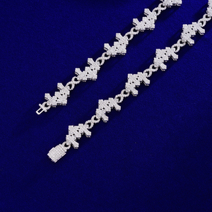 <span class=keywords><strong>Bracciale</strong></span> Hip Hop con Tre Croci Cristiane in Moissanite VVS, Argento 925 Placcato Oro Bianco, Gioiello Raffinato con Croce Infinita - Product Image 4